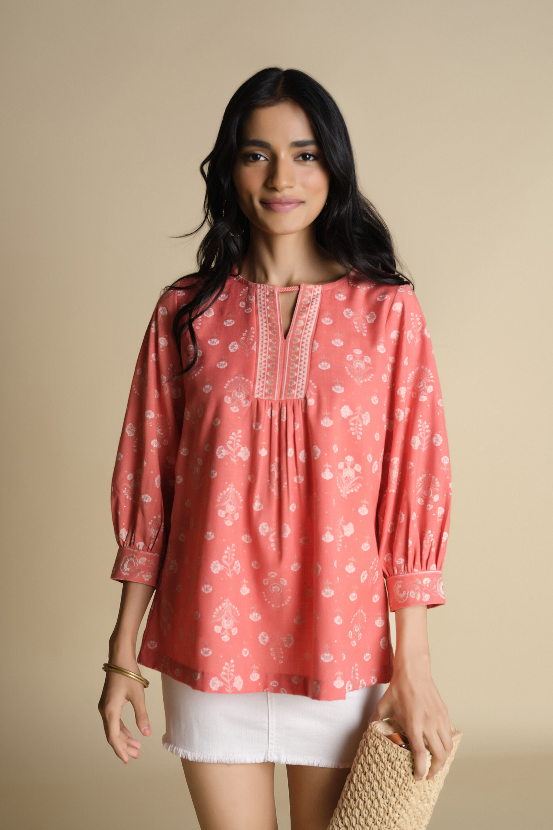 Hoor Top, Coral, image 2